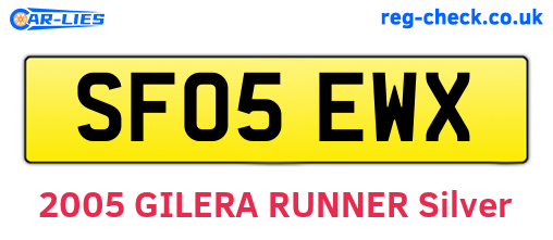 SF05EWX are the vehicle registration plates.