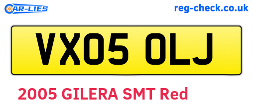 VX05OLJ are the vehicle registration plates.