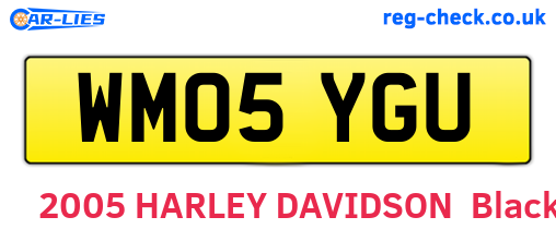 WM05YGU are the vehicle registration plates.