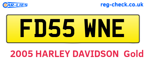 FD55WNE are the vehicle registration plates.