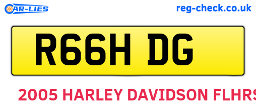 R66HDG are the vehicle registration plates.