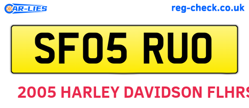 SF05RUO are the vehicle registration plates.