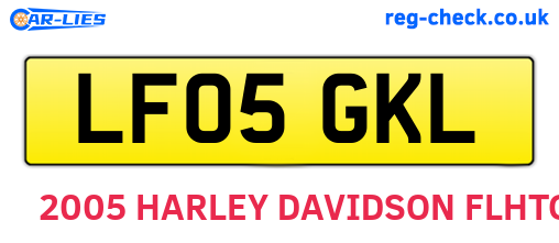LF05GKL are the vehicle registration plates.