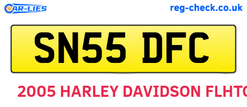 SN55DFC are the vehicle registration plates.