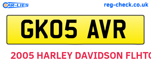 GK05AVR are the vehicle registration plates.