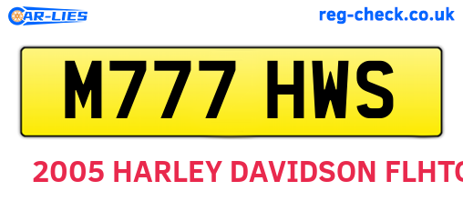 M777HWS are the vehicle registration plates.