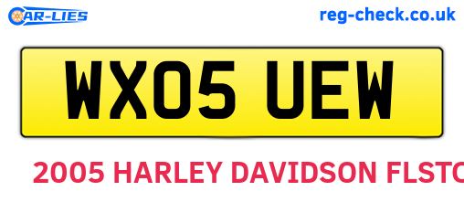 WX05UEW are the vehicle registration plates.