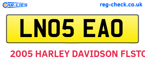LN05EAO are the vehicle registration plates.