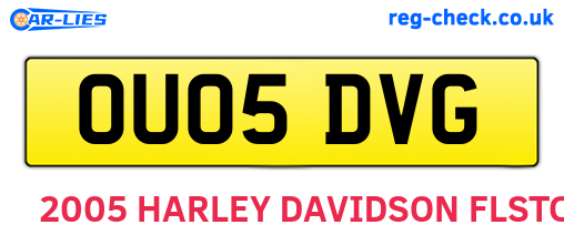 OU05DVG are the vehicle registration plates.