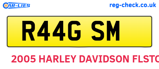 R44GSM are the vehicle registration plates.