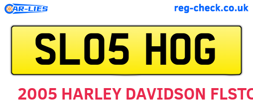 SL05HOG are the vehicle registration plates.