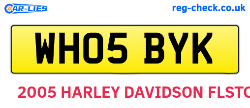 WH05BYK are the vehicle registration plates.