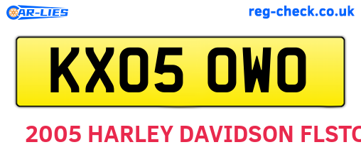 KX05OWO are the vehicle registration plates.