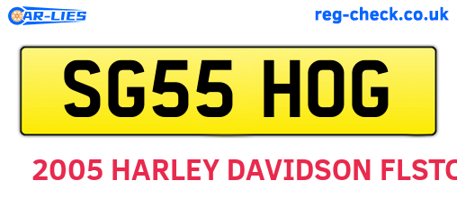 SG55HOG are the vehicle registration plates.