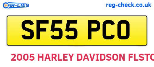 SF55PCO are the vehicle registration plates.