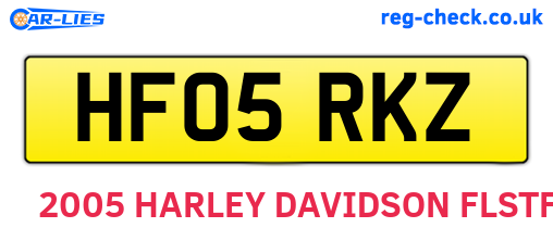 HF05RKZ are the vehicle registration plates.