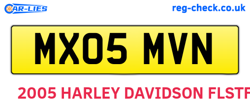 MX05MVN are the vehicle registration plates.