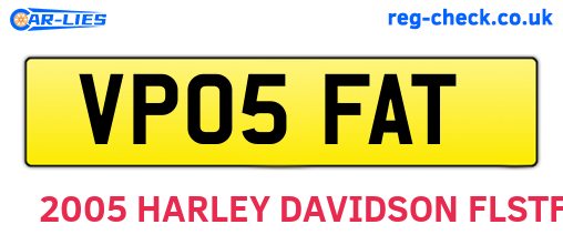 VP05FAT are the vehicle registration plates.