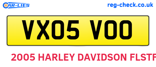 VX05VOO are the vehicle registration plates.