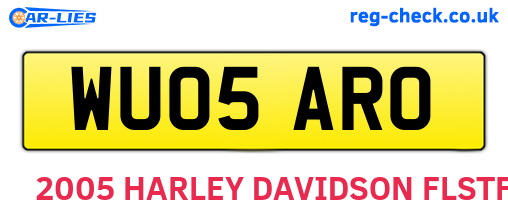 WU05ARO are the vehicle registration plates.