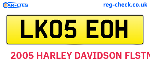 LK05EOH are the vehicle registration plates.