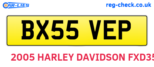 BX55VEP are the vehicle registration plates.
