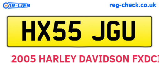 HX55JGU are the vehicle registration plates.