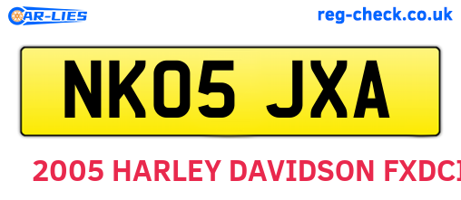 NK05JXA are the vehicle registration plates.