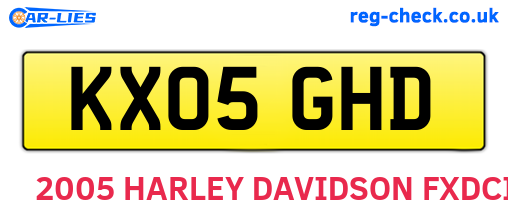 KX05GHD are the vehicle registration plates.