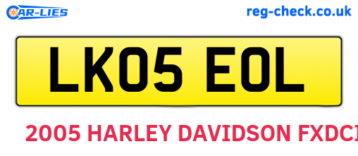 LK05EOL are the vehicle registration plates.