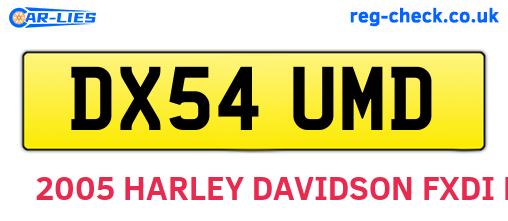 DX54UMD are the vehicle registration plates.