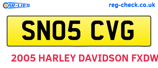 SN05CVG are the vehicle registration plates.