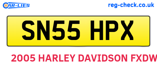 SN55HPX are the vehicle registration plates.