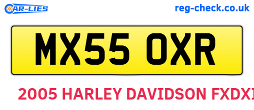 MX55OXR are the vehicle registration plates.