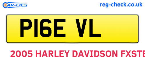 P16EVL are the vehicle registration plates.