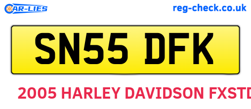 SN55DFK are the vehicle registration plates.