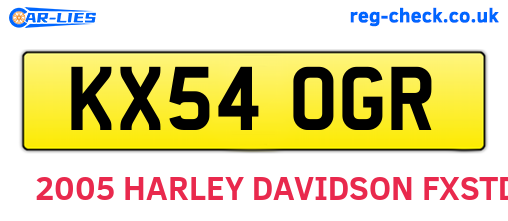 KX54OGR are the vehicle registration plates.