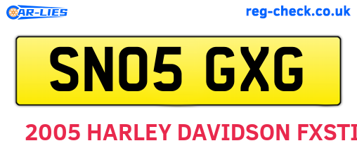 SN05GXG are the vehicle registration plates.