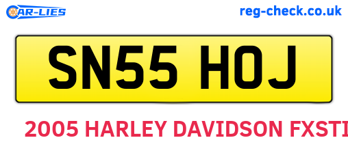 SN55HOJ are the vehicle registration plates.