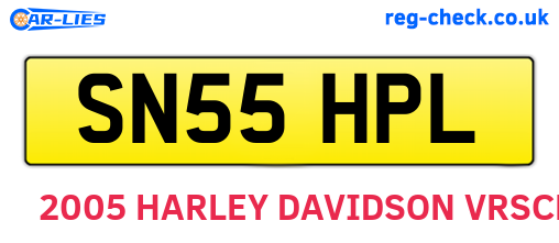 SN55HPL are the vehicle registration plates.