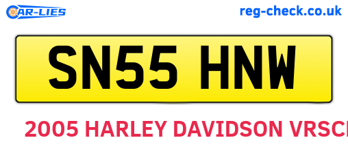 SN55HNW are the vehicle registration plates.