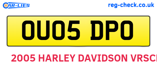 OU05DPO are the vehicle registration plates.