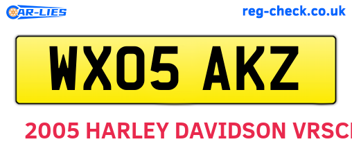 WX05AKZ are the vehicle registration plates.