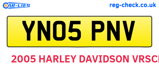 YN05PNV are the vehicle registration plates.