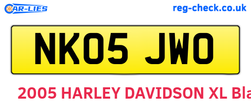 NK05JWO are the vehicle registration plates.