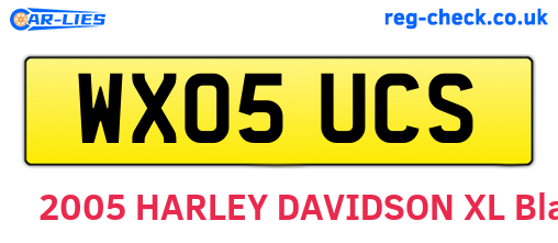 WX05UCS are the vehicle registration plates.