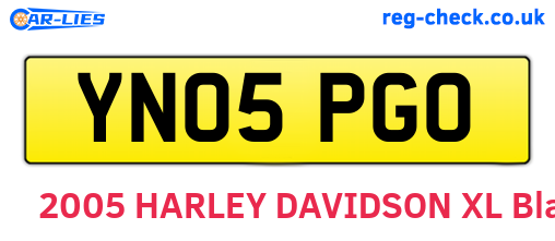 YN05PGO are the vehicle registration plates.