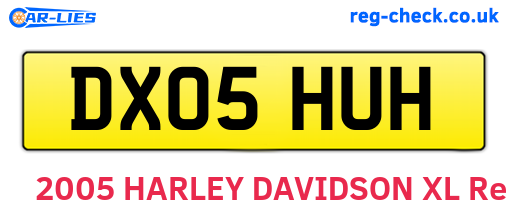 DX05HUH are the vehicle registration plates.