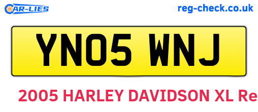 YN05WNJ are the vehicle registration plates.