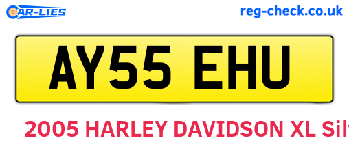 AY55EHU are the vehicle registration plates.